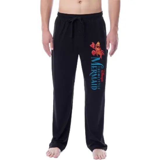Disney Mens' The Little Mermaid Sebastian Princess Movie Sleep Pajama Pants Black image {3}