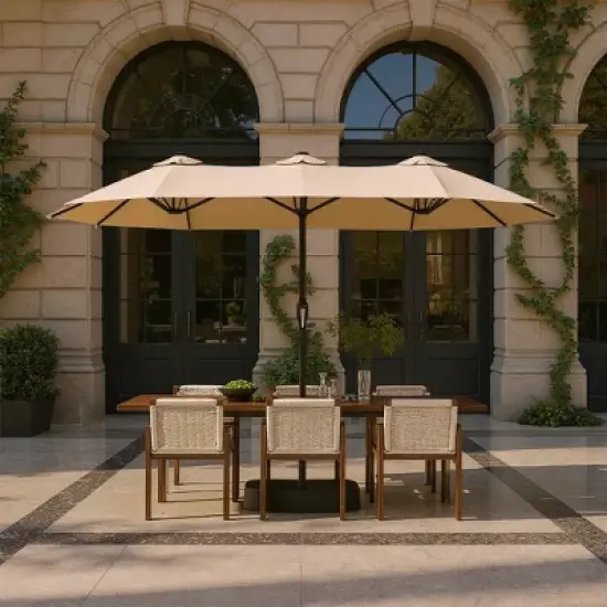 YARDSIGHT 12.5x6.7FT Large Rectangular  Outdoor Market Umbrella  without Base &ndash;Sturdy Frame & UV-Resistant Canopy for Garden, Deck, Pool, and Backyard image {6}