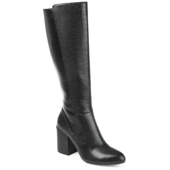 Journee Collection Womens Tavia Tru Comfort Foam Wide Calf Block Heel Knee High Boots image {9}