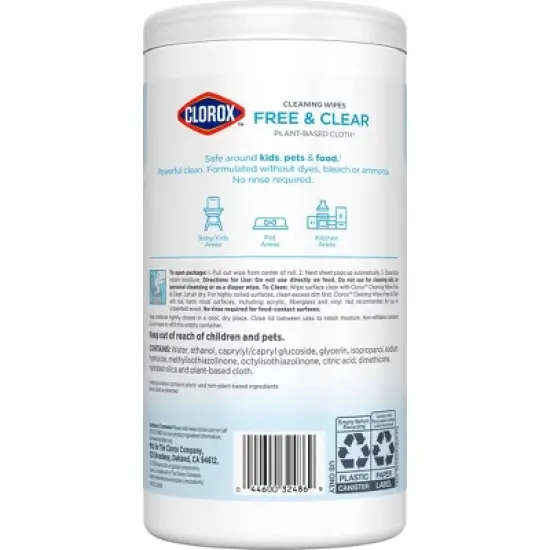 Clorox Free & Clear Wipes - 75ct image {10}