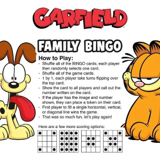 Aquarius Puzzles Garfield Family Bingo image {2}