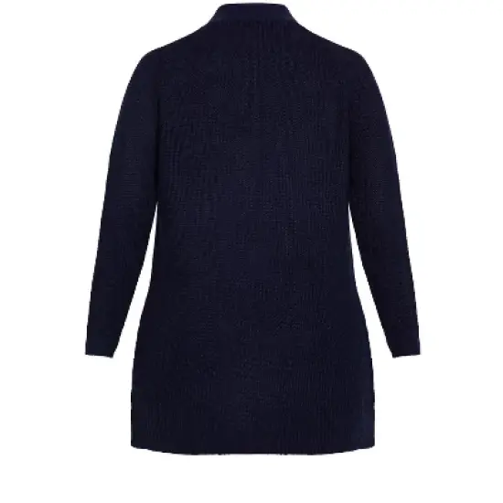 Women's Plus Size Boyfriend Cardigan - navy | AVENUE image {3}
