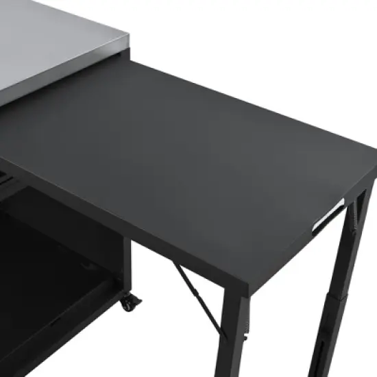 Whisen Versatile Outdoor Cabinet with Folding & Expandable Work Surfaces - Black image {9}