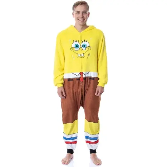 Nickelodeon Mens' SpongeBob SquarePants Costume Sleep Pajama Union Suit Yellow image {3}