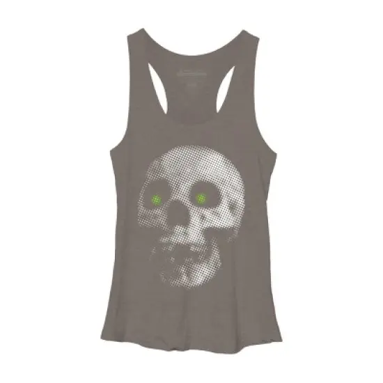 Women's Design By Humans Giant Halloween Skull By robotface Racerback Tank Top image {3}