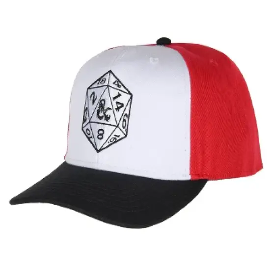 Dungeons and Dragons 20 Dice D20 Embroidered Adjustable Precurve Snapback Hat Cap Multicoloured image {3}