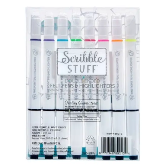 Scribble Stuff 8ct Doubled Ended Highlighter Marker/Fine Tip Pen image {3}