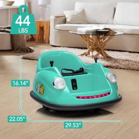 12V Kids Electric Bumper Car with 2.4G Remote Control, 360&deg; Spinning, Music & LED Lights, Safety Bumper for Ages 2-5 Years image {4}