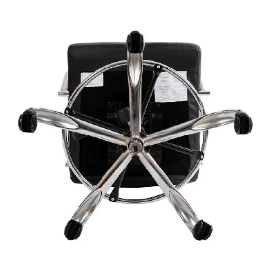 Emma and Oliver Mid-Back LeatherSoft Drafting Chair with Adjustable Foot Ring and Chrome Base image {9}