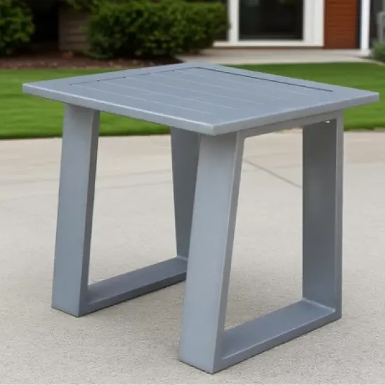 PAGED Rustic Outdoor Dining Table Sandblast Finish Acacia Wood Outdoor Table with Metal Finish Frame for Patio, Lawn, Courtyard image {9}