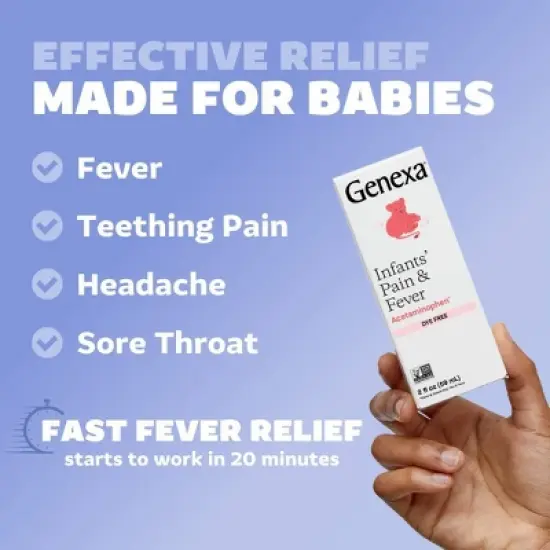 Genexa Infant's Acetaminophen Pain and Fever - Blueberry Liquid - 2 fl oz image {4}