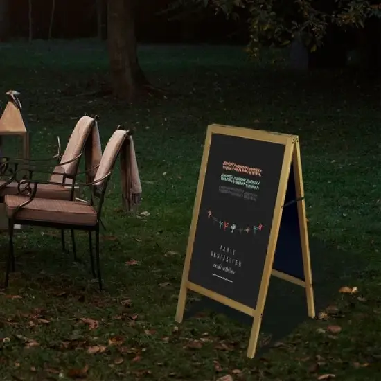 Artloge Heavy Duty A-Frame Magnetic Chalkboard 2-Sided FreestandingChalkboard Sign Sidewalk Cafe Menu Board Wedding Signage -Brown image {8}