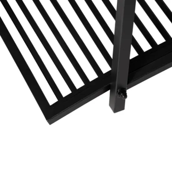 Outsunny 3.3FT Metal Arch Zen Garden Bridge with Safety Siderails, Decorative Footbridge, Delicate Floral Scrollwork for Stream, Fish Pond image {4}