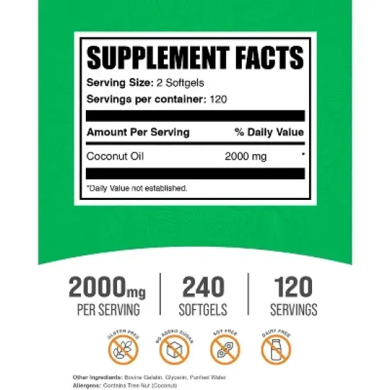 BulkSupplements Coconut Oil Softgels image {1}