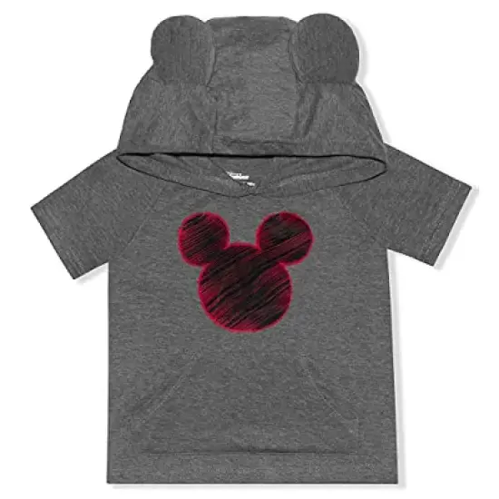 Disney Boy's There Is Only One Mickey Mouse Graphic Tee, 3D Hooded Shirt and Casual Short Set for Toddler image {5}