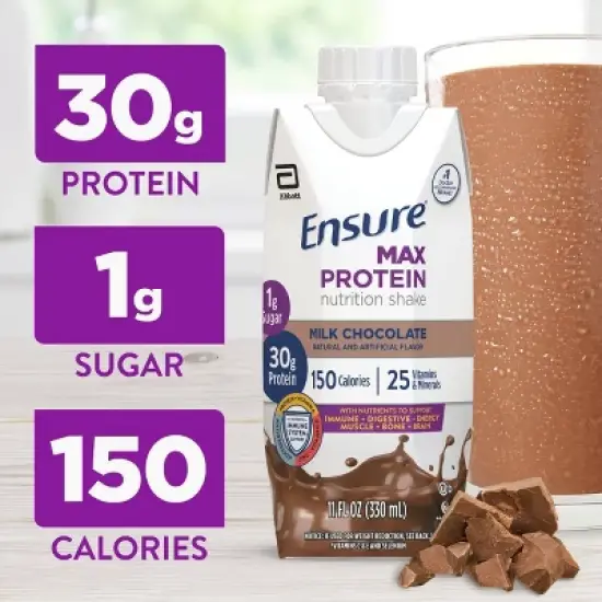 Ensure Max Protein Nutrition Shake - Milk Chocolate - 30g Protein - 11 fl oz/4pk image {2}