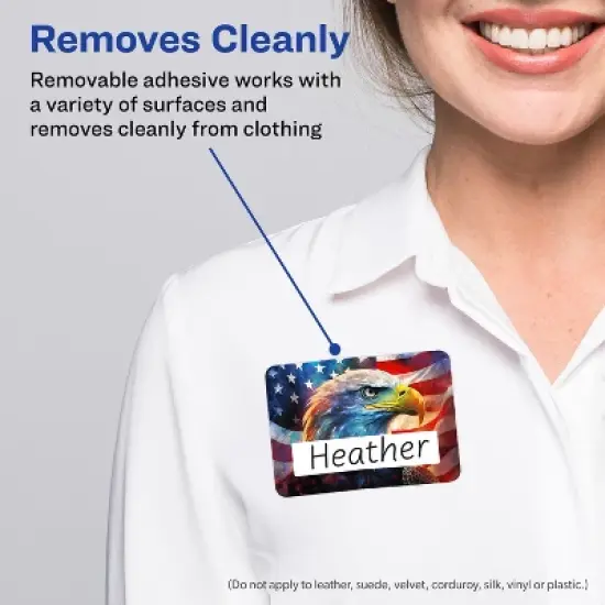 Avery American Flag Patriotic Eagle Name Badges, 2-1/3" x 3-3/8", 80ct image {4}