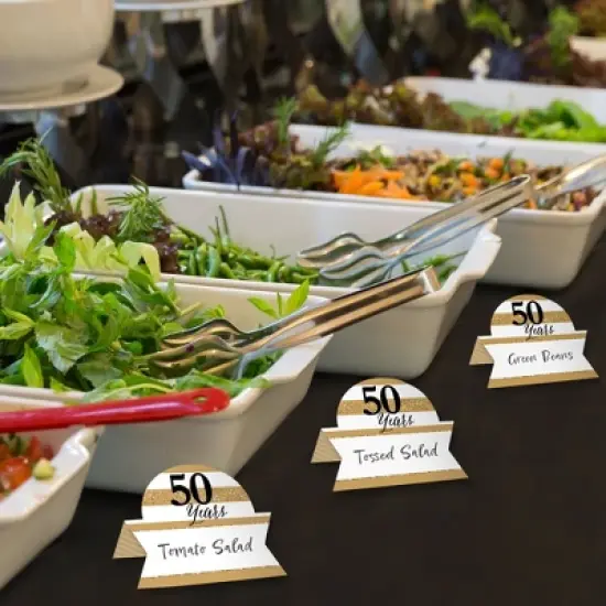 Big Dot of Happiness We Still Do - 50th Wedding Anniversary - Anniversary Party Tent Buffet Card - Table Setting Name Place Cards - Set of 24 image {2}