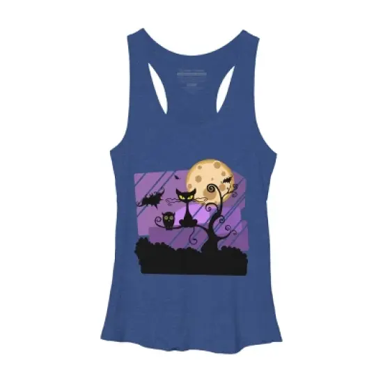 Women's Design By Humans Night Halloween moon By ChadiElHanchi Racerback Tank Top image {7}