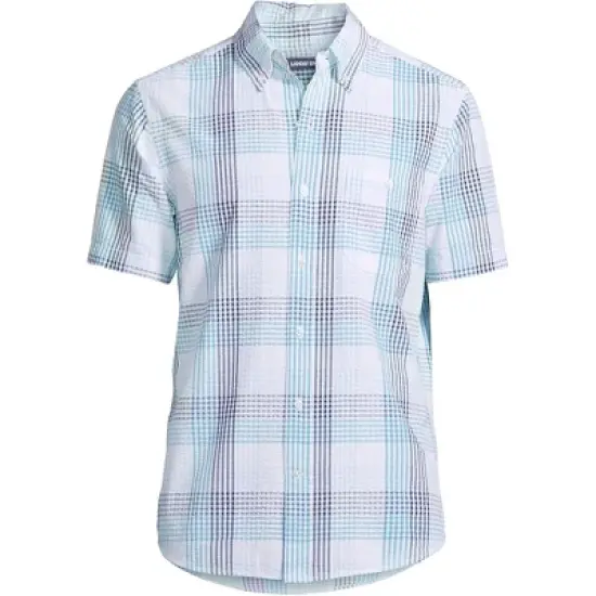 Lands' End Men's Traditional Fit Short Sleeve Seersucker Shirt image {3}
