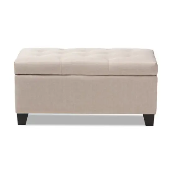 Michaela Modern And Contemporary Fabric Upholstered Storage Ottoman - Baxton Studio image {2}