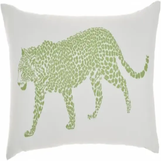 Mina Victory Outdoor Raised Print Leopard Lumbar Throw Pillow image {7}