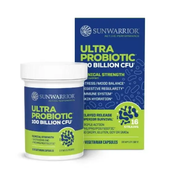 Active Ultra Probiotic Capsules, 100 Billion CFU Probiotic Supplement for Digestive & Immune Health Support, Sunwarrior, 30ct image {6}