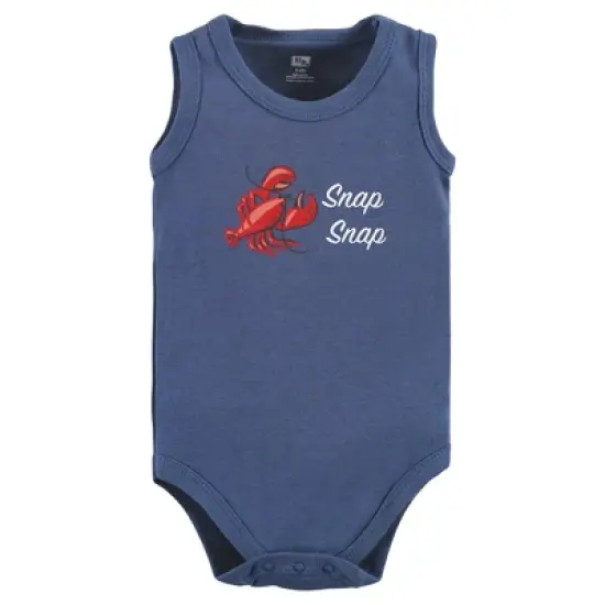 Hudson Baby Infant Boy Cotton Sleeveless Bodysuits, Boy Sea Creatures image {4}