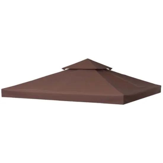 Gulches 9.8' x 9.8' Gazebo Replacement Canopy - 2-Tier UV Top Cover for Models 01-0153 & 100100-076, Perfect for Outdoor Use, Coffee Color (TOP ONLY) image {8}