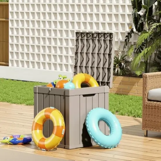 MAYEERTY 50 Gallon Large Capacity Outdoor Deck Box for Patio Furniture Cushions, Pillow with Wheels image {10}