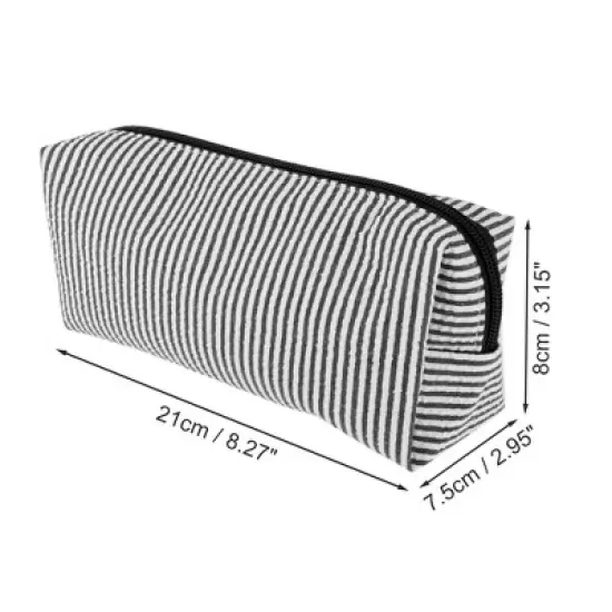 Unique Bargains Lady Rectangle Makeup Bag Black 1 Pc image {1}