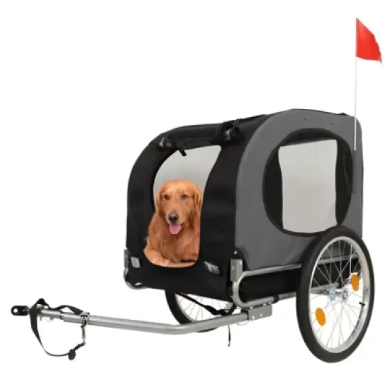 Dog Bike Trailer - 88LBS Dog Cart for Bicycle, Pet Carrier for Small / Medium Pets, Easy Folding Frame, Quick Release Wheel, Washable Non-Slip Lining image {8}
