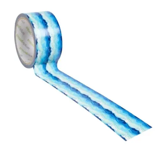 Bright Creations Art & Craft Duct Tape, Craft Supplies for Kids & Adults, Colored Tape, 1.88 in x 10 yards (Blue Waves, Single roll) image {2}