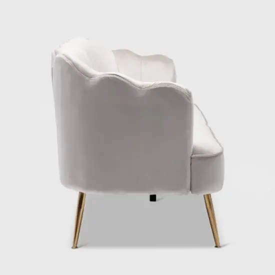 Reitz Modern Glam Velvet Channel Stitch 3 Seater Shell Sofa - Christopher Knight Home image {4}