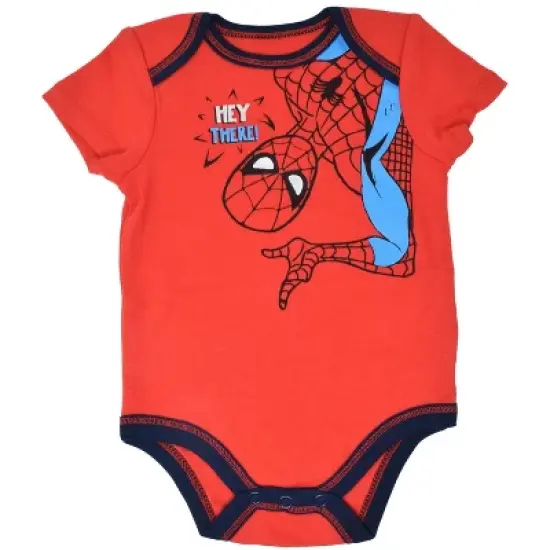 Marvel Avengers Spider-Man 5 Pack Short Sleeve Bodysuits Newborn to Infant image {2}