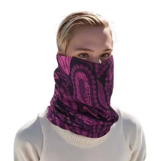 Unique Bargains Sunscreen Waterdrops Pattern Face Scarf Mask Purple 1 Pc image {5}