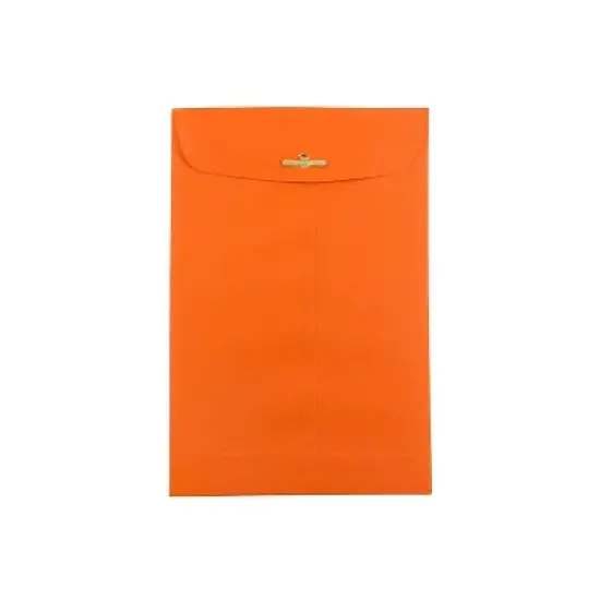 JAM Paper 6x9 Open End Catalog Colored Envelopes w/Clasp Closure OR Recycled V0128127F image {1}