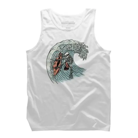 Men's Design By Humans Death Surfer By quilimo Tank Top image {8}