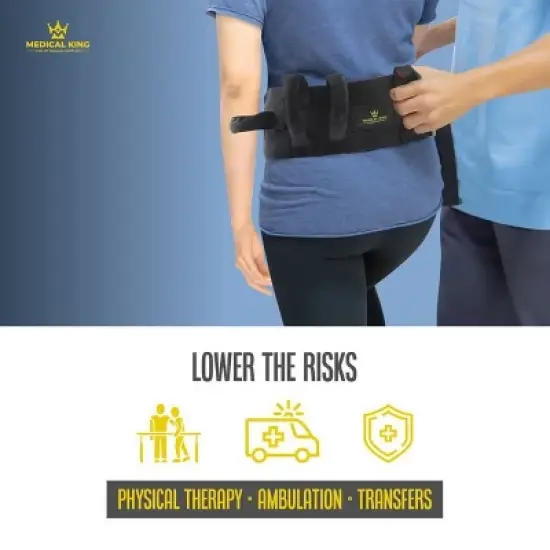 Transfer Belt Fle to unlock - 50" holds up 500 LBS - Gait Belt With 6 Handles, Great Lift Belt for Elderly, Therapy and Handicap - MedicalKingusa image {3}