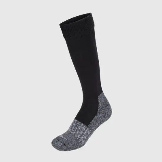 Hanes Women's Absolute Wellness 2pk Over-the-Calf Socks, Mild Graduated Compression - Gray/Black 5-9: Cotton Blend, Cushioned Sole, Seamless Toe image {2}