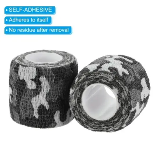 Unique Bargains Self-Adhesive Non-Woven Waterproof Durable Camo Tape Desert 2 Rolls image {2}