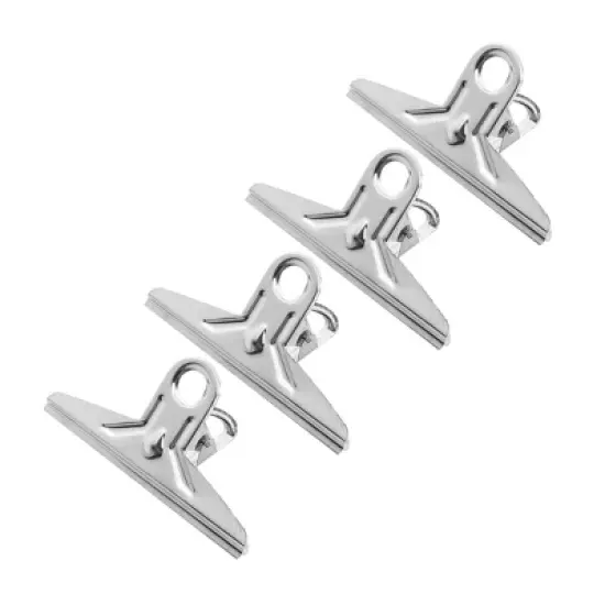 Unique Bargains Spring Loaded Office Metal Binder Clip 4 Pcs image {2}