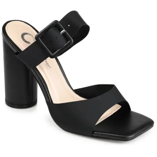Journee Collection Womens Luca Tru Comfort Foam Open Square Toe Block Heel Sandals image {9}