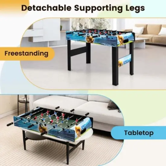 Costway 37 Inches Foosball Table with Removable Legs, 2 Balls and 2 Manual Scorers image {5}