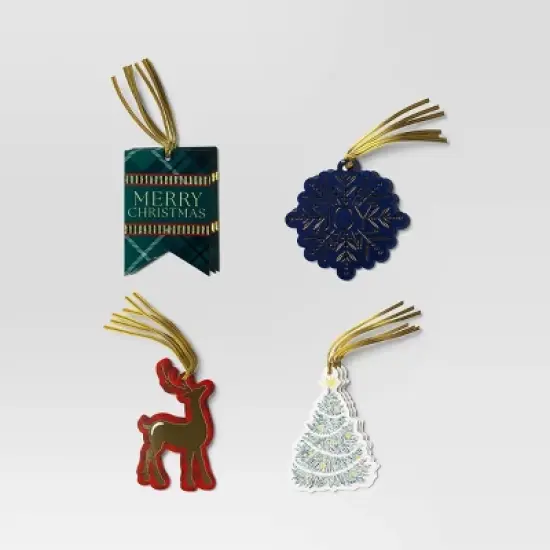 16ct Christmas Tie-On Gift Tags Reindeer/Tree/Snow Flake/Merry - Wondershop&trade; image {2}