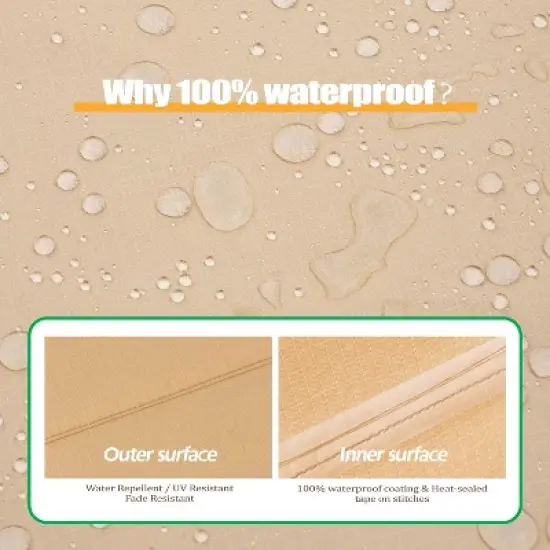 F&J Outdoors Premium Waterproof Outdoor Patio Sofa Cover - Beige+Coffee image {4}