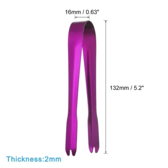 Unique Bargains Stainless Steel Surface Electroplating Ice Tongs image {1}