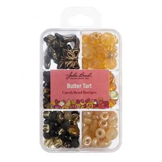 John Bead Recipe Box Mixed Glass Beads Butter Tart, 110g image {1}