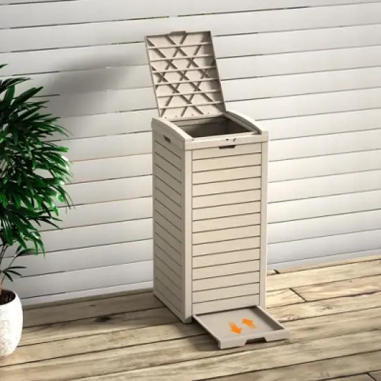 Chic Crate-Resin Manual Lift Outdoor Trash/Recycling Bins - 31 Gallons image {3}