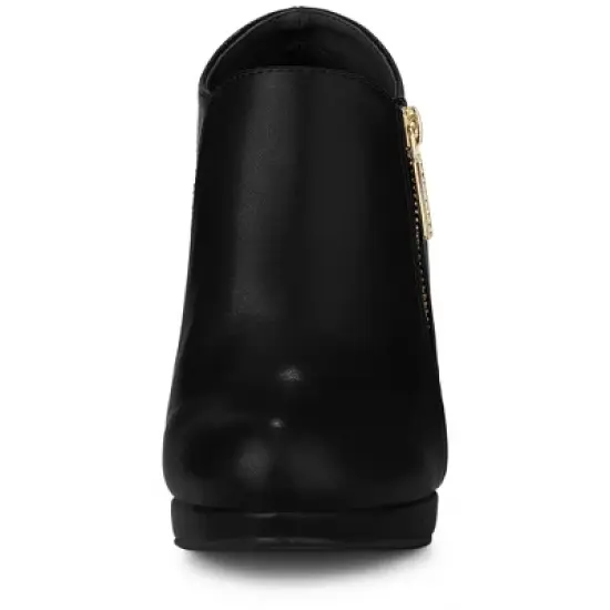 Allegra K Women's Platform Round Toe Chunky Heels Ankle Booties image {2}